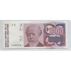 ARGENTINA COL. 717b BILLETE DE 1000 AUSTRALES SIN CIRCULAR UNC